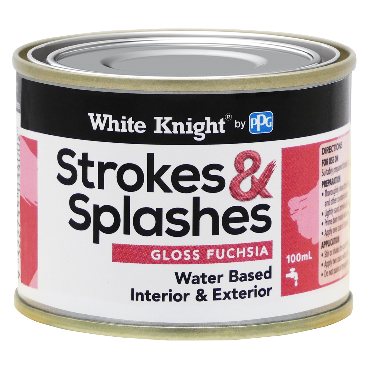 White Knight Strokes and Splashes - 100ml - Water Based Acrylic - Quick Drying - SuperSaverAU - view 1