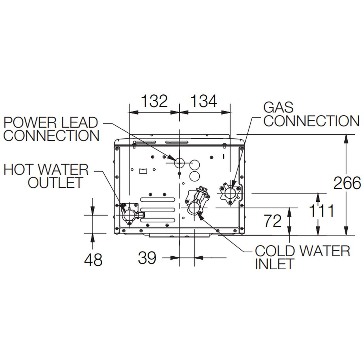 Rheem External Natural Gas Continuous Flow Hot Water System - 28L/min - 50°C Preset - 876B28NF