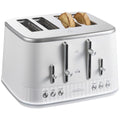 Sunbeam 4 slice toaster - white with silver accents, seven browning levels, high lift lever - TAM8104WH