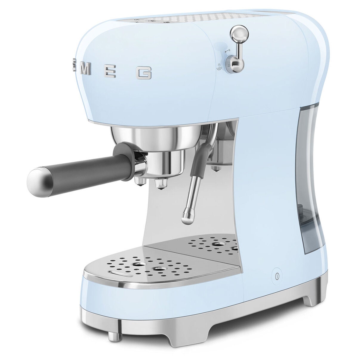 Smeg 50s Style Espresso Coffee Machine - 15 Bar, ThermoBlock, Steam Wand, Pastel Blue - ECF02PBAU