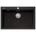 Oliveri Santorini mega bowl topmount sink - 55L single bowl - black granite and quartz - ST-BL1591OF