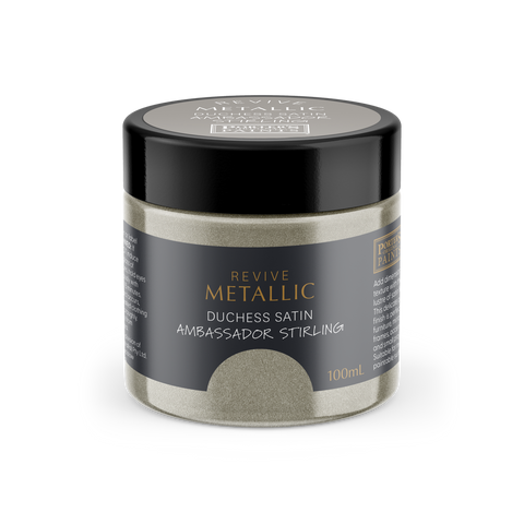 Porter S Paints Metallic Ambassador Furniture Paint 100ml - Pearlescent Sterling - Low Odour - Easy Clean - SuperSaverAU - view 1