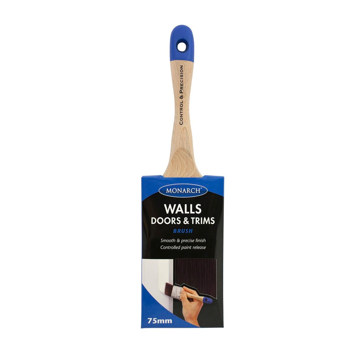 Monarch Walls Doors and Trims Paint Brush - 75mm - Synthetic Filament - Easy Clean - SuperSaverAU - view 1
