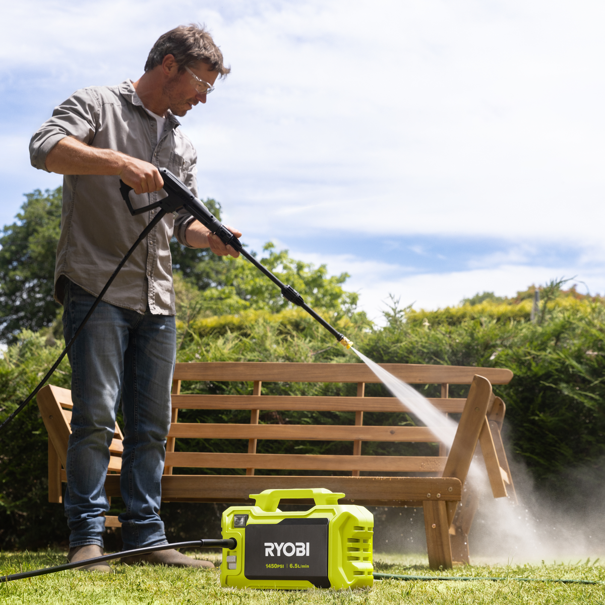 Ryobi 1450 PSI Compact High Pressure Washer - 5.6kg - Lightweight & Portable - SuperSaverAU - view 3