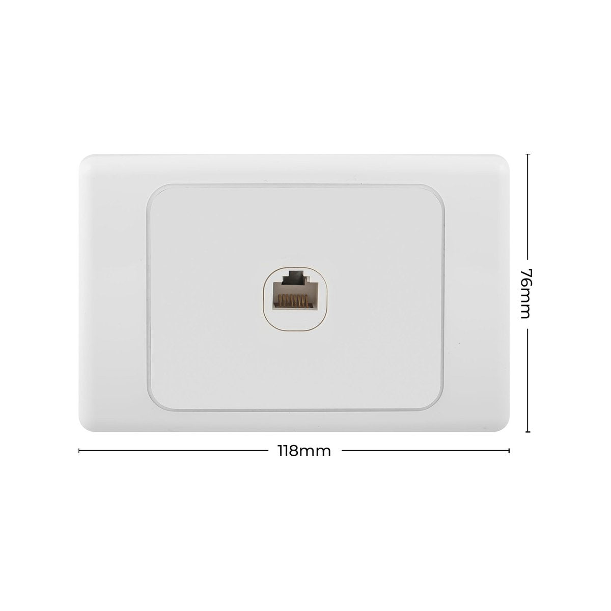 Deta Cat 6 RJ45 Outlet - 118mm x 76mm - Polycarbonate - Wall Mount - SuperSaverAU - view 4