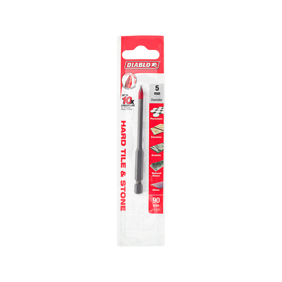 Diablo Ceramic Speedemon Drill Bit 5 x 90mm - Durable for Tile, Stone, Glass - SuperSaverAU - view 1