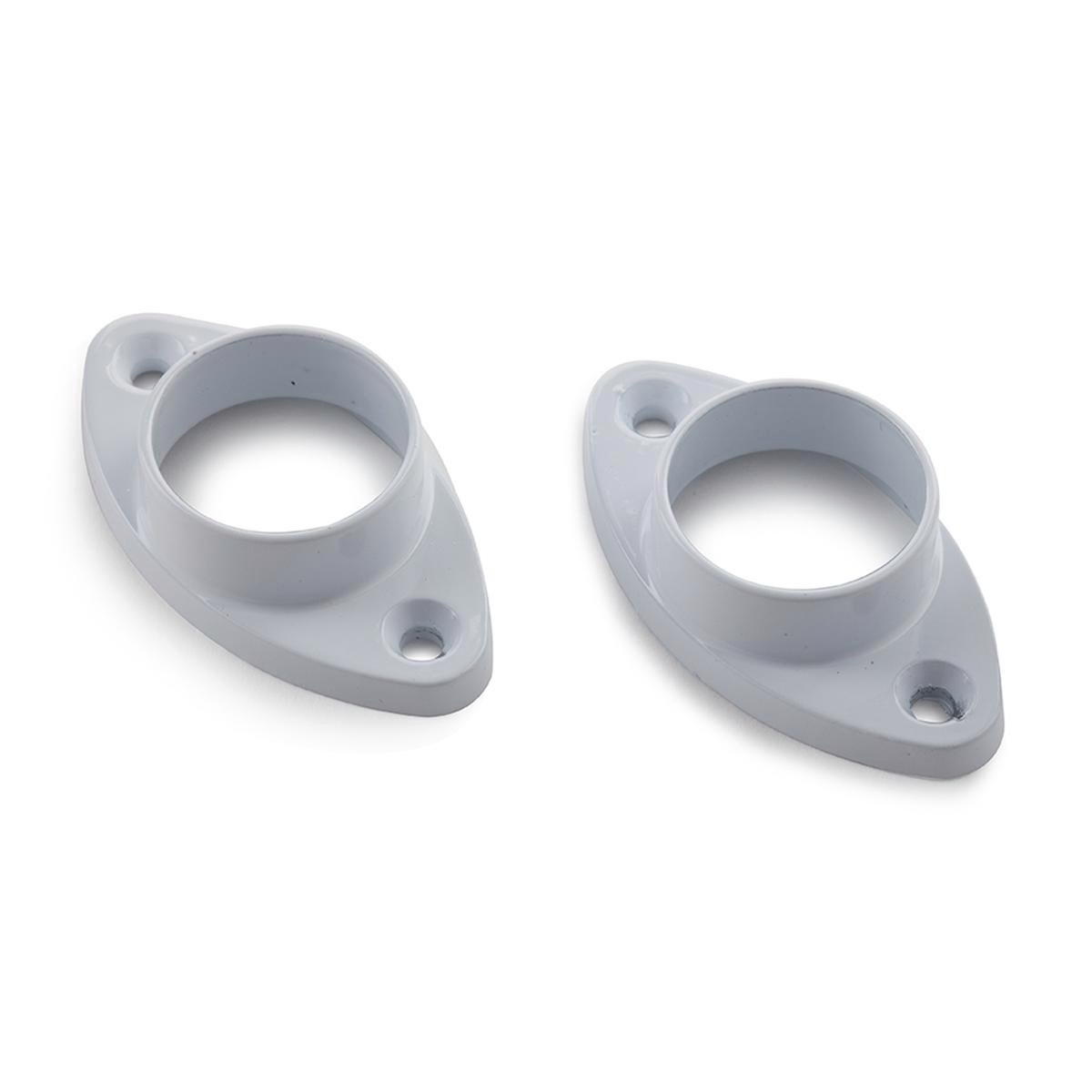Sandleford 25mm Oval Flange 2 Pack - White - Zinc Alloy - SuperSaverAU - view 1