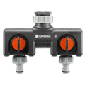 Gardena Twin Tap Connector - Dual Hose Adapter - 240mm - Plastic - Durable - SuperSaverAU - view 1