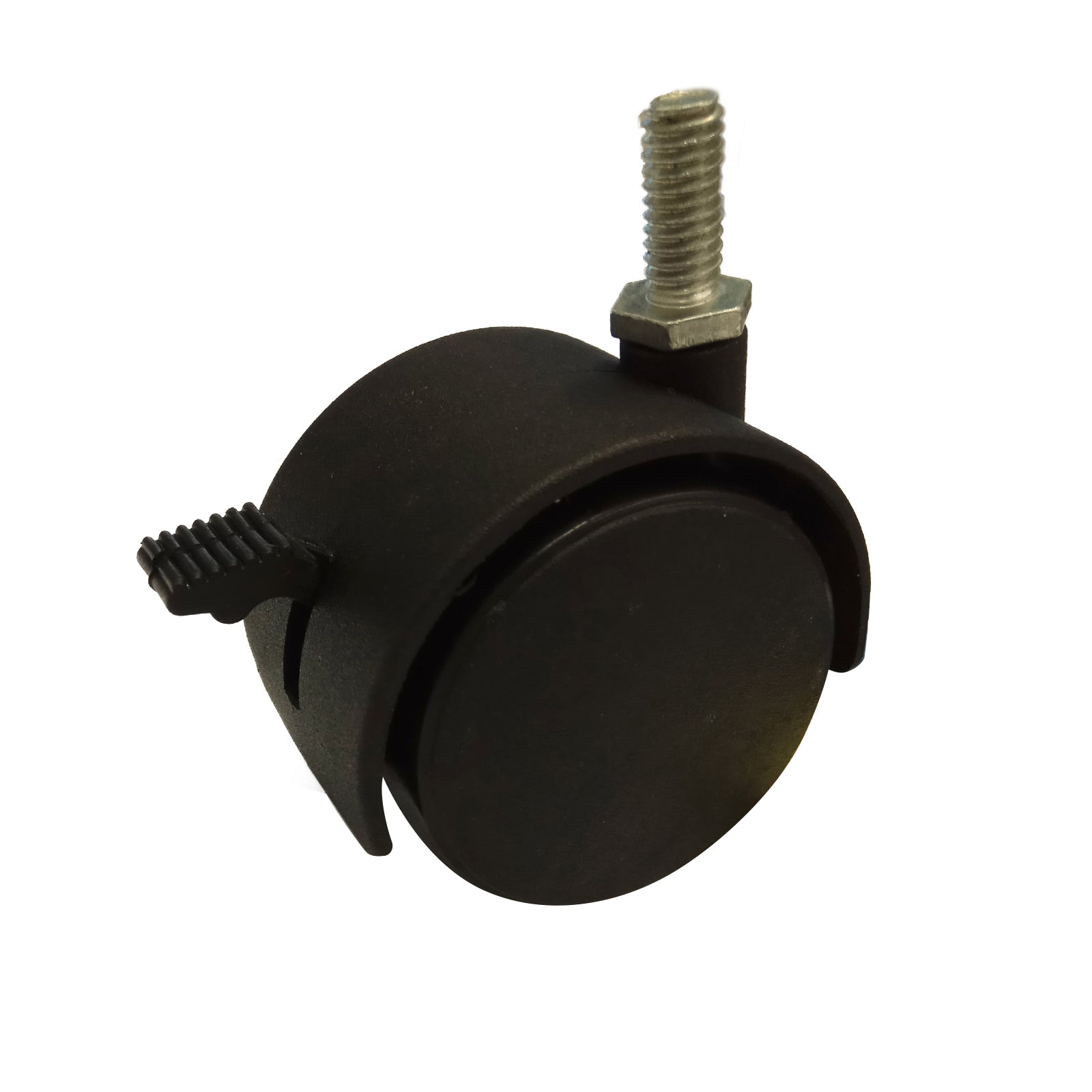 Move It 50mm 5/16" Threaded Hooded Furniture Castor with Brake, Nylon Twin Wheel, 50kg - 2 Pack