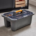 Ezy Storage 22L Bunker Tough Heavy Duty Caddy - Charcoal - Modular Stacking - SuperSaverAU - view 5