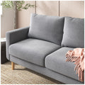 Zinus York 2 seater fabric sofa - grey, pine wood frame, rubber wood legs - AU-USSTD2ZC-59G