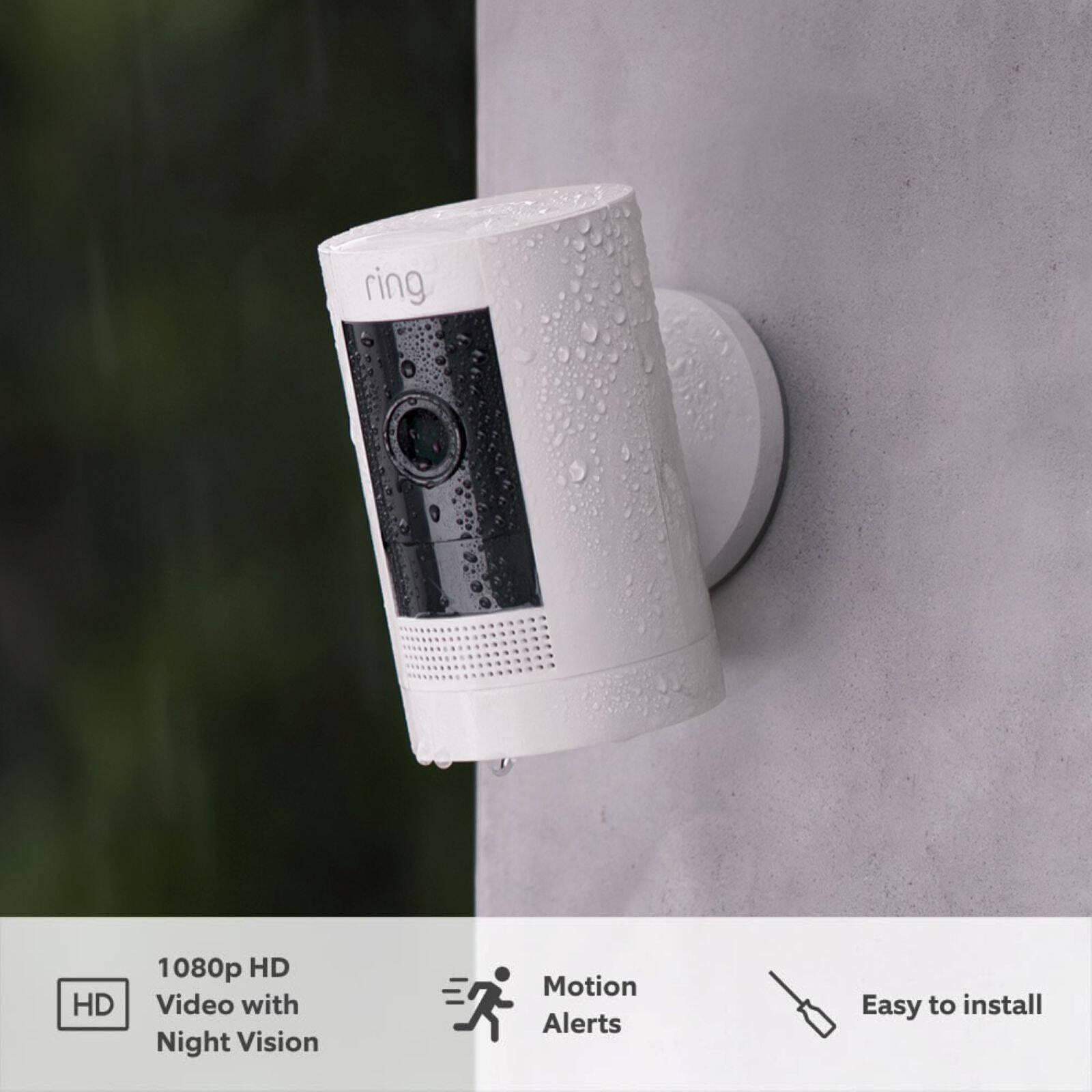 Ring Stick Up Cam Battery Outdoor Camera 1080p Wireless White B0C5QRZ47P