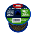Grunt 3mm x 60m Camo Army Cord, Camouflage Polypropylene Multi-Filament, 100kg Break Strength