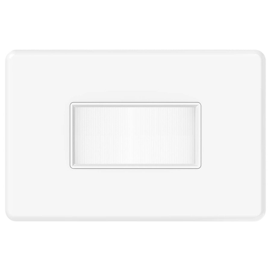 Deta S Line Brush Plate - 75mm x 4.3mm - White - Low Profile Cable Management - SuperSaverAU - view 1