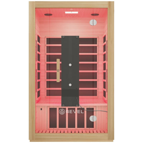 Revel Kora 2 Person Far Infrared Sauna - Low EMF Output, Hemlock Timber, Bluetooth Audio - R-FI-2P