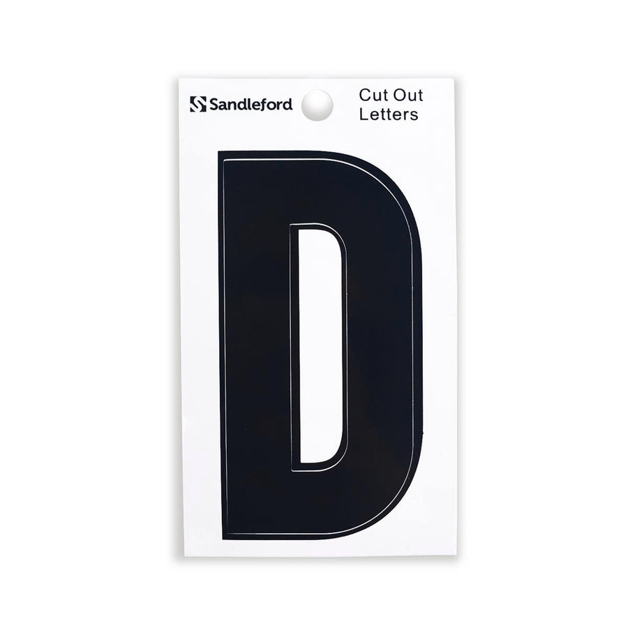 Sandleford 85mm Black Cut Out Self Adhesive House Letter D - SuperSaverAU - view 1