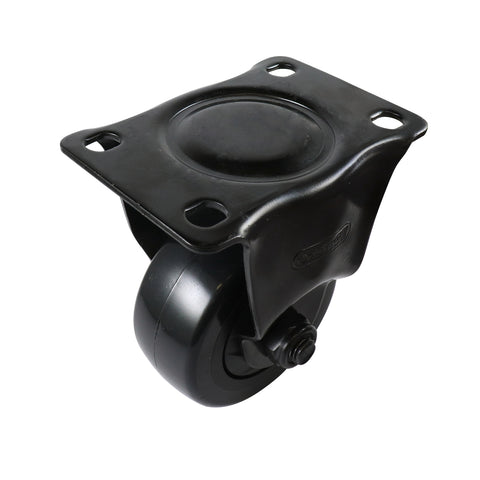 Easyroll 75mm Black PVC Fixed Castor 80kg Indoor Outdoor