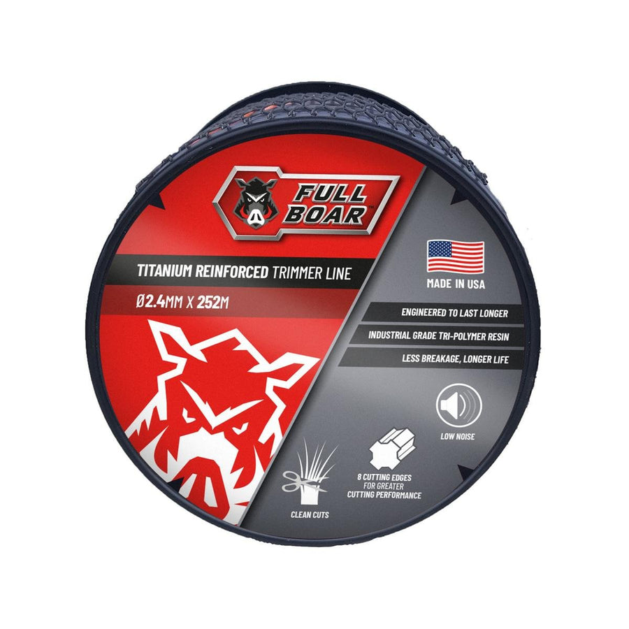 Full Boar 2 Trimmer Line - 4mm x 252m - Titanium Reinforced - Durable Cutting - SuperSaverAU - view 1