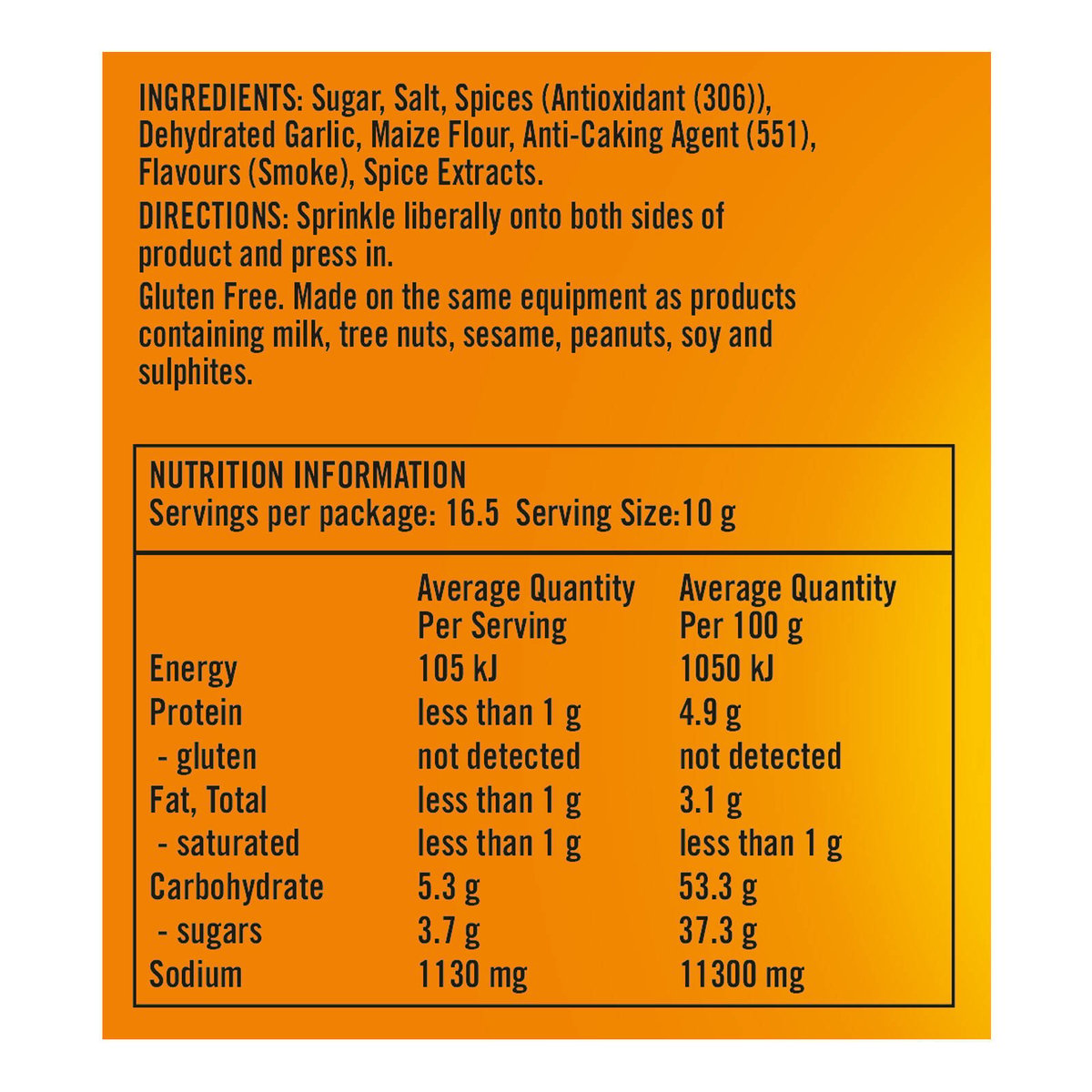 Blue Smoke BBQ Rub - 165g - Gluten Free - Kansas Flavor - SuperSaverAU - view 3