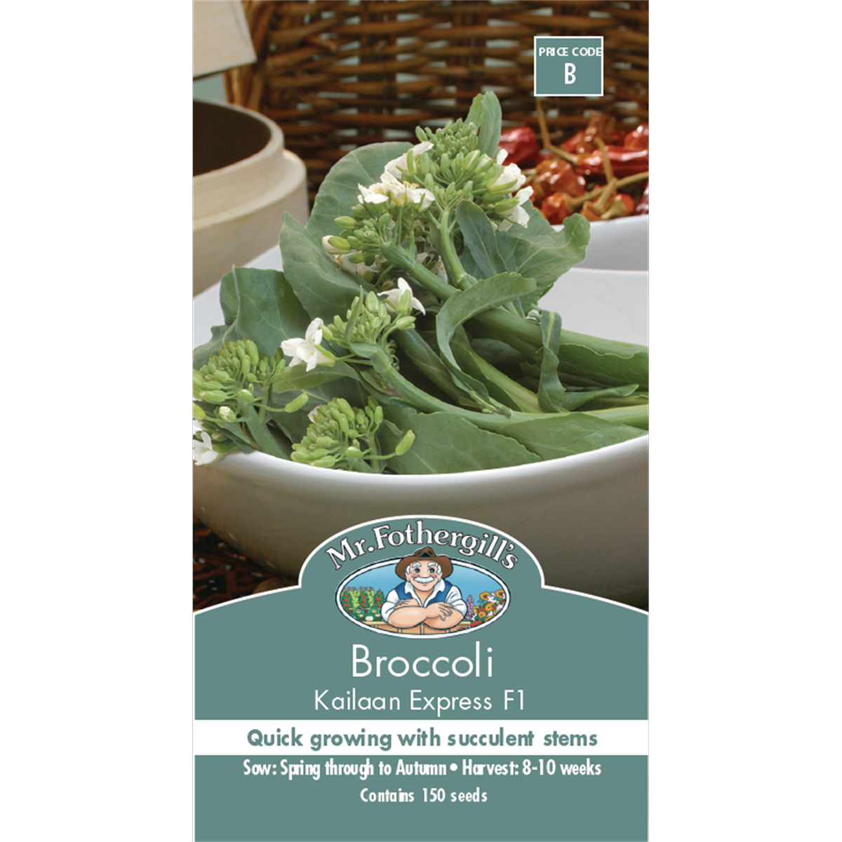 Mr Fothergill's Kailaan Broccoli Seeds - 10 Weeks - Edible Benefits - SuperSaverAU - view 1