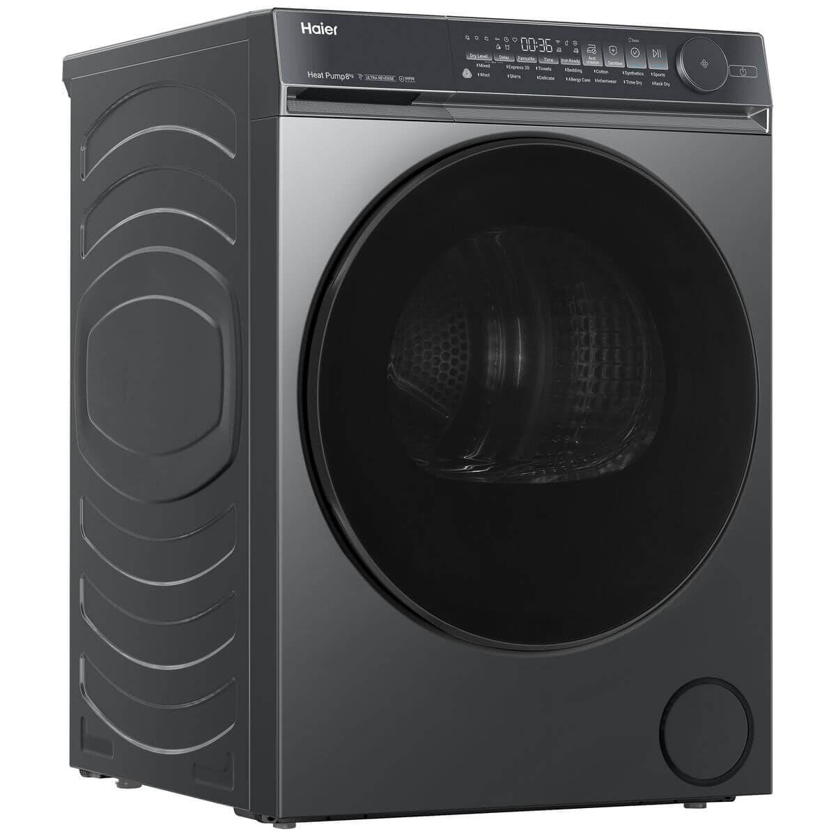 Haier 8kg Heat Pump Dryer - Dark Grey, 8 Star Energy Rating, Ultra Reverse Drum - HDHPS80NB1