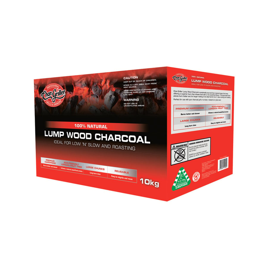 Char Griller Lumpwood Charcoal 10kg Natural Hardwood Superior Flavor - SuperSaverAU - view 1