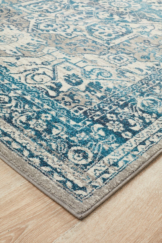 Rug Culture Babylon Medium Rug 230x160cm - Blue Polypropylene, Jute Weft Backing - BLN207BLUE230X160