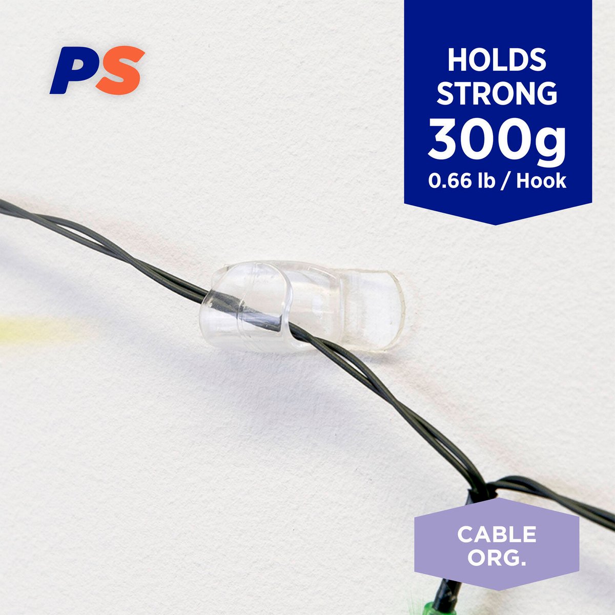 Permastik Clear Cord Clips - 12 Pack - Plastic - Easy to Apply - SuperSaverAU - view 2