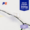 Permastik Clear Cord Clips 12 Pack - Self Adhesive Indoor Cable Clips