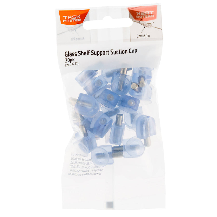 Taskmaster 5mm Pin Suction Cup Shelf Supports Rubber and Metal 20 Pack