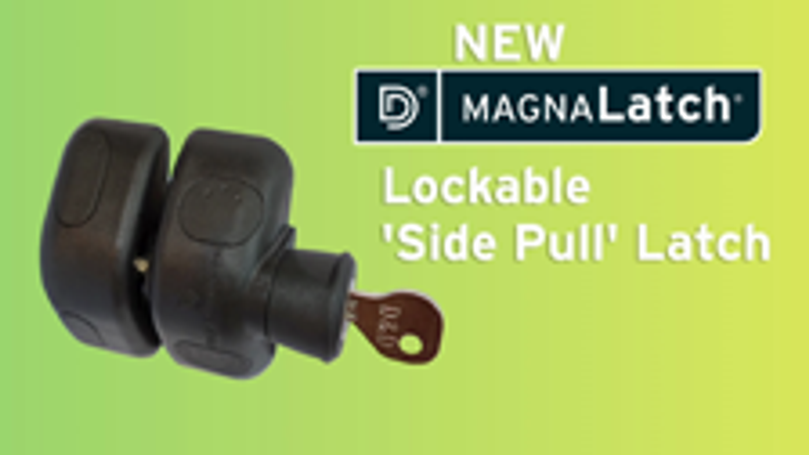 MagnaLatch 100mm Side Pull Lockable Pool Gate Latch, Engineered Polymer