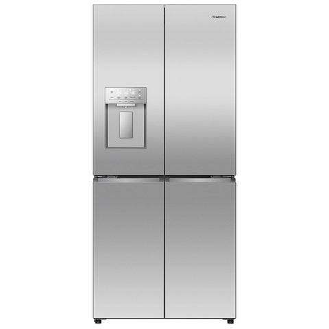 Hisense 483L PureFlat French Door Fridge - Stainless Steel - Non-Plumbed Ice and Water - HRCD483TSW