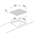 Glem Gas 60cm Natural Gas Cooktop - Stainless Steel, Wok Burner, Flame Failure Protection - GTD64AU
