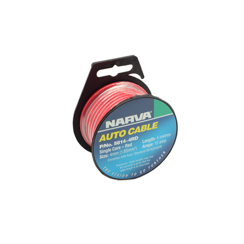 Narva 4mm X 4m 15amp Red Single Core Auto Cable Red - SuperSaverAU - view 1