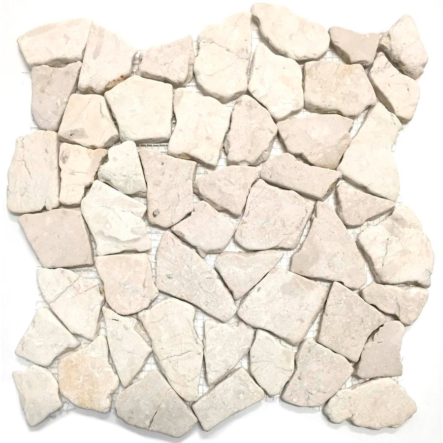 decor8 Crazypave Java Marble Tile 300x300x10mm Beige Mosaic - SuperSaverAU - view 1