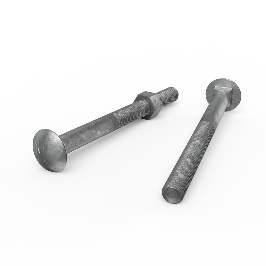 Zenith Hot Dip Galvanised M12 x 140mm Cup Head Bolts Nuts Each - SuperSaverAU - view 1