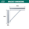 Carinya 350 x 300mm White Light Stayed Bracket, Powder Coated Steel, Multi-Orientation