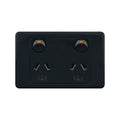 DETA Black Double Power Point - Polycarbonate Indoor 10A 250V