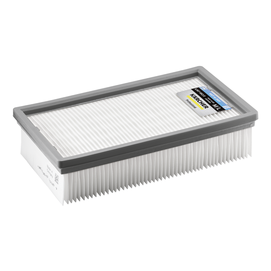 Karcher Flat Pleated Filter - m l Class Wet Dry Vacuum - 200mm x 300mm - Yellow - SuperSaverAU - view 1
