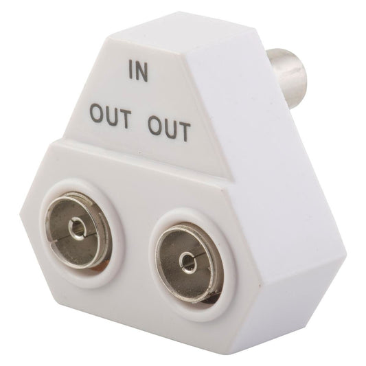 Antsig 2 Way Pal Splitter - 75 Ohm - Nickel Plated - Indoor Use
