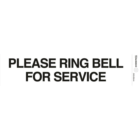 Sandleford Self Adhesive Ring Bell Sign - 245mm - White/Black - SuperSaverAU - view 1