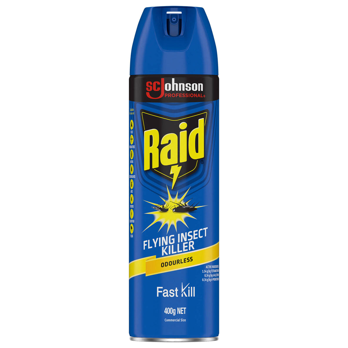 Raid 400g Pest Flying Insect Killer Odourless Aerosol Indoor Outdoor