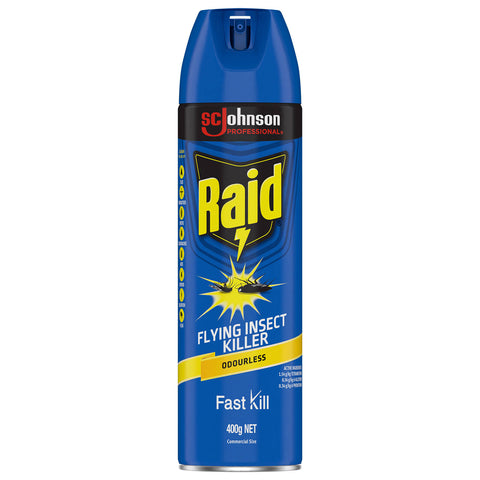 Raid 400g Pest Flying Insect Killer Odourless Aerosol Indoor Outdoor