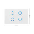Deta Touch Activated Quad Gang Light Switch 75mm x 30mm x 110mm - White - SuperSaverAU - view 3