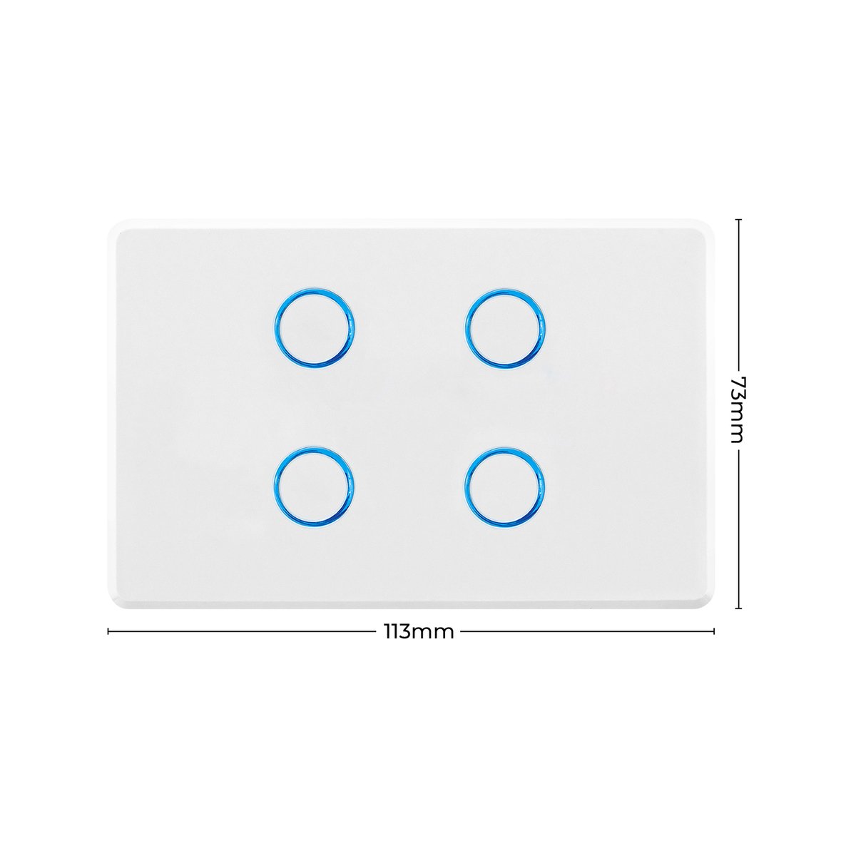 Deta Touch Activated Quad Gang Light Switch 75mm x 30mm x 110mm - White - SuperSaverAU - view 3