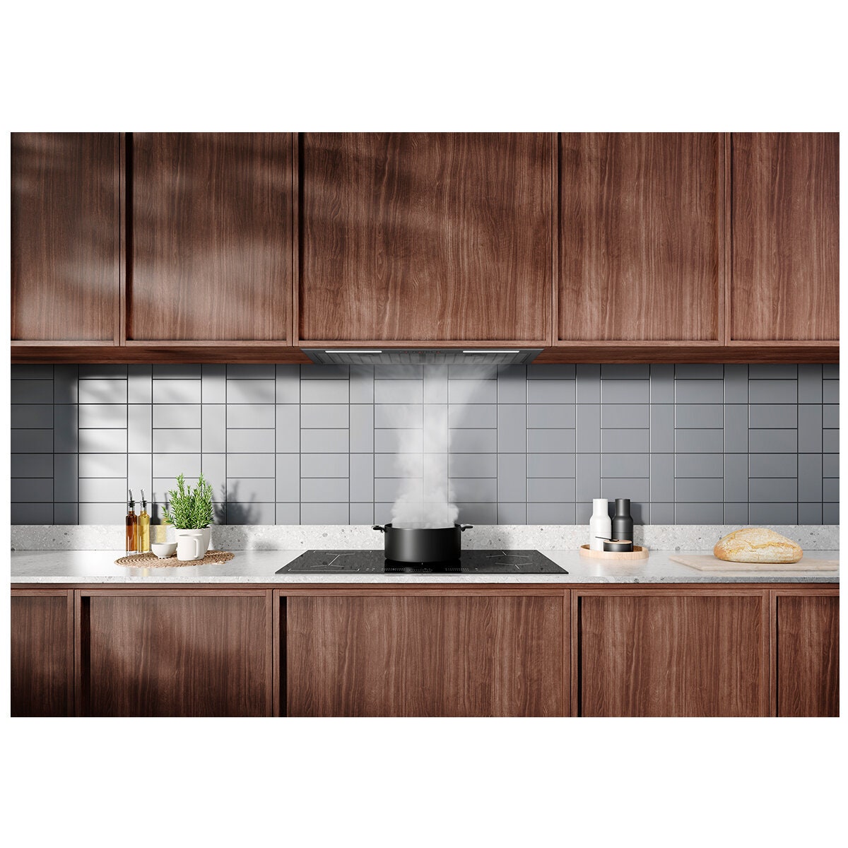 Electrolux 86cm Integrated Rangehood - Hob2Hood, 830m³/h Extraction, Dark Stainless Steel - ERI955DSE