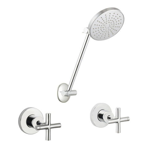 Mondella Resonance Chrome 1/2 Turn Cross Handle All-Directional Shower Set, 9L/min 3 Star WELS