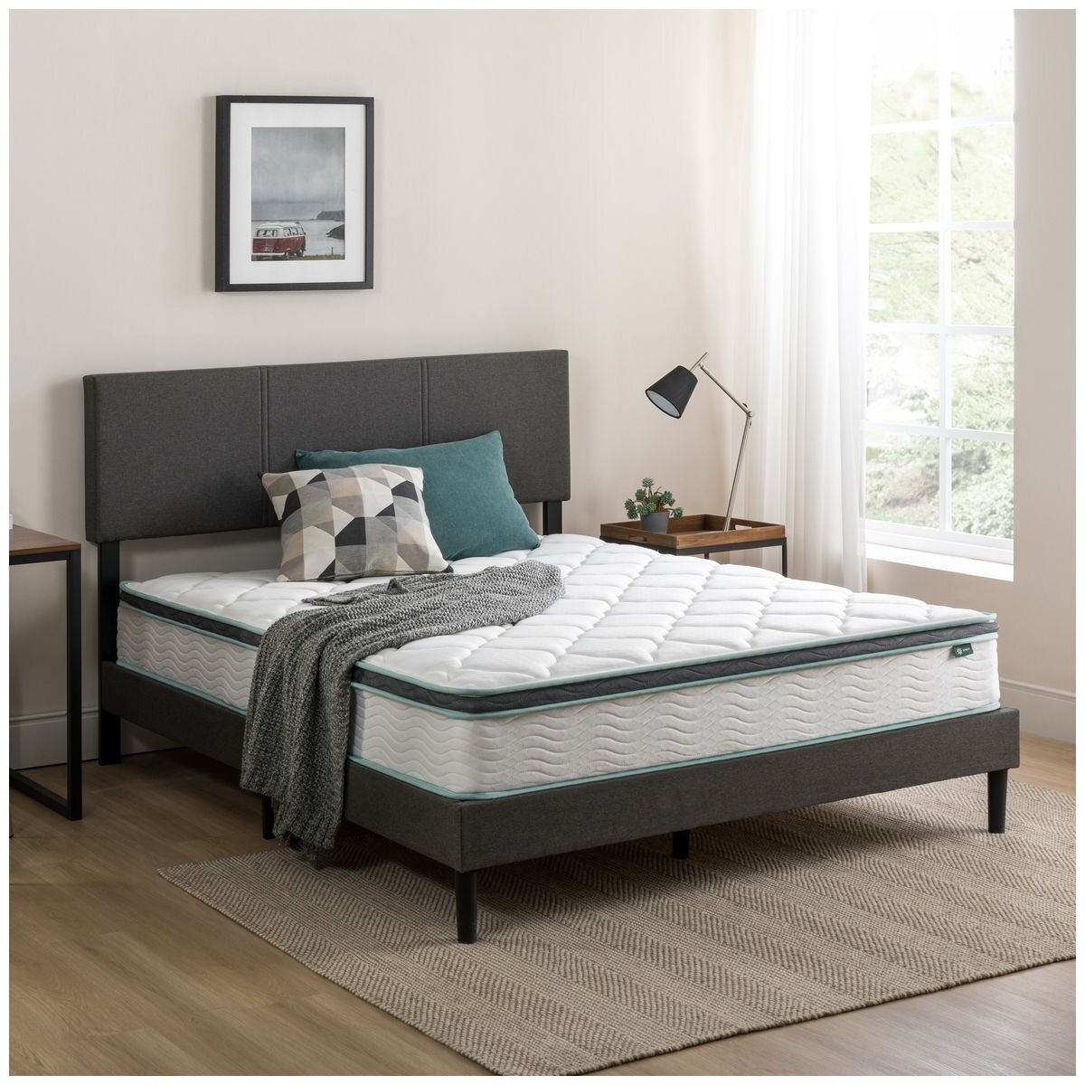 Zinus Double Bonnell Spring Mattress - 25cm Deluxe, Medium Feel, CertiPUR-US Foam - AU-MSSAO1ZC-10D