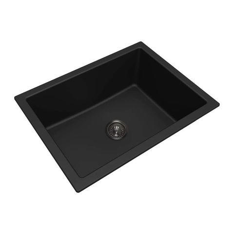 Sterling Single Bowl Sink - Matte Black, Topmount or Undermount, 10 Year Warranty - SNEP03FBW-MB