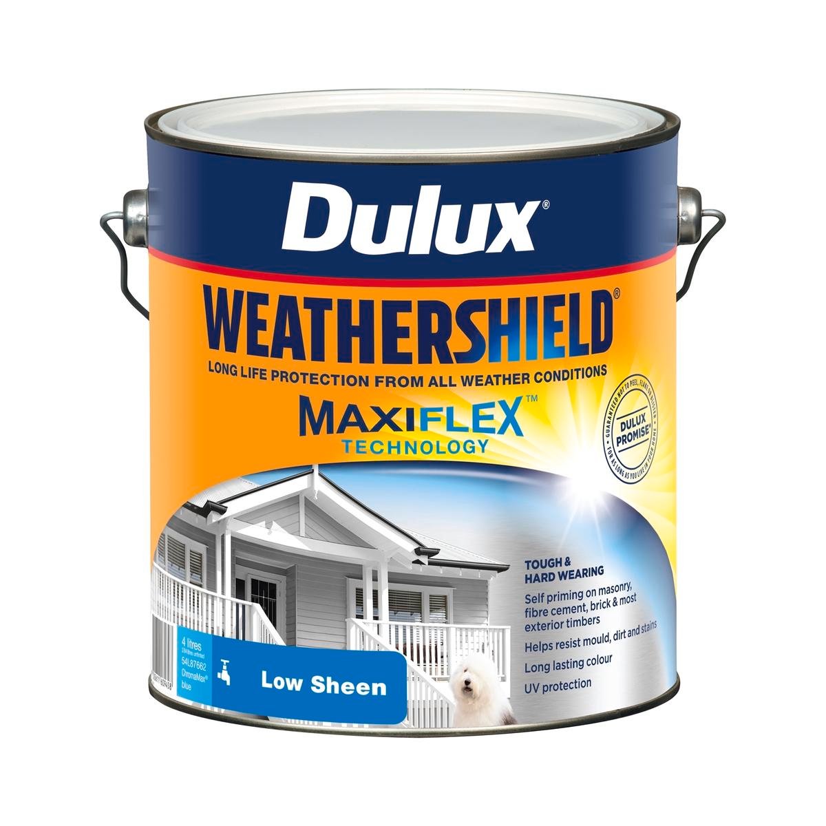 Dulux Weathershield Low Sheen Exterior Paint 4L - Blue - 4L - SuperSaverAU - view 1